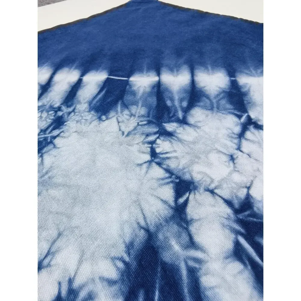 Handmade Indigo Tie-Dye Pillow Cover | Starburst Throw Pillow Cover